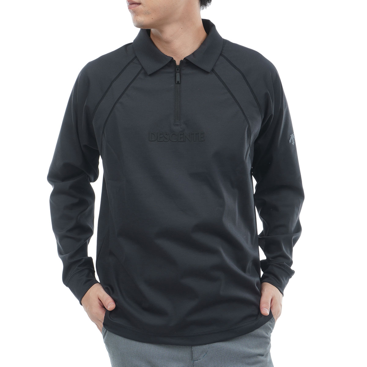 ストレッチ ハーフジップ長袖ポロシャツ(長袖シャツ・ポロシャツ