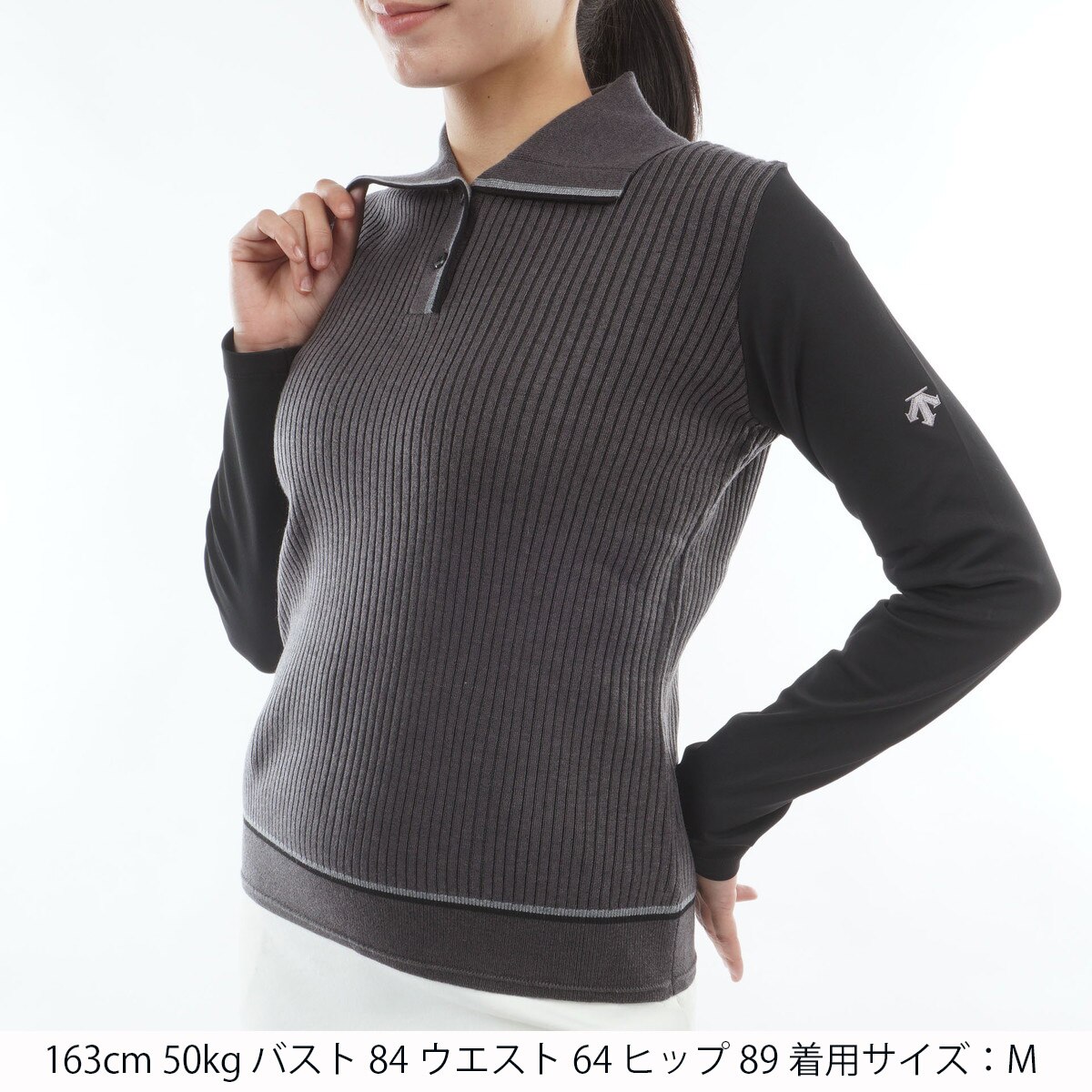 【定価20,900円】デサントゴルフ　ハイブリット長袖シャツ M 定価20,900円】デサントゴルフ ハイブリット長袖シャツ M ゴルフ