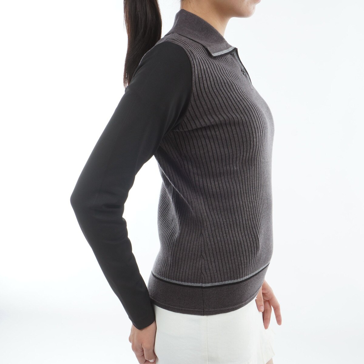 【定価20,900円】デサントゴルフ　ハイブリット長袖シャツ M 定価20,900円】デサントゴルフ ハイブリット長袖シャツ M