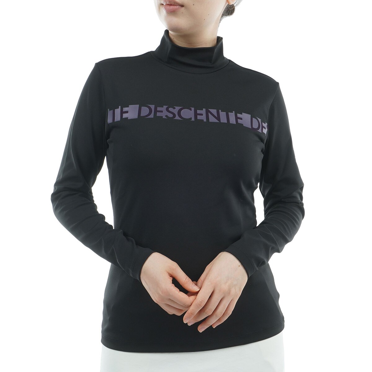 ストレッチ 裏起毛 防風ベアスムースモックネック長袖シャツ レディス