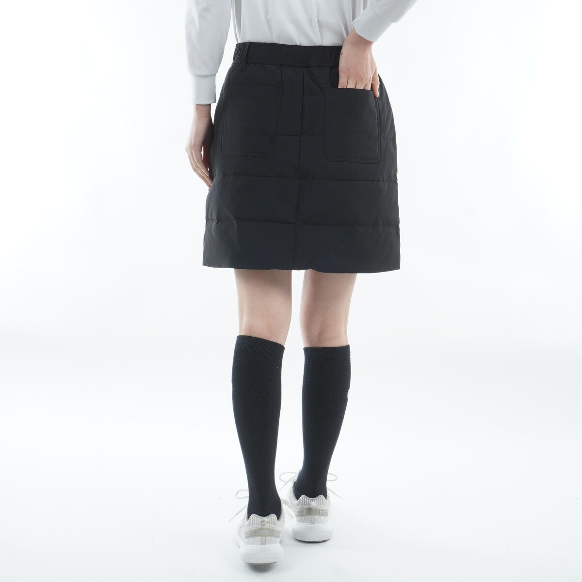 撥水防風後ろウエストゴムフルジップダウンスカート レディス(スカート