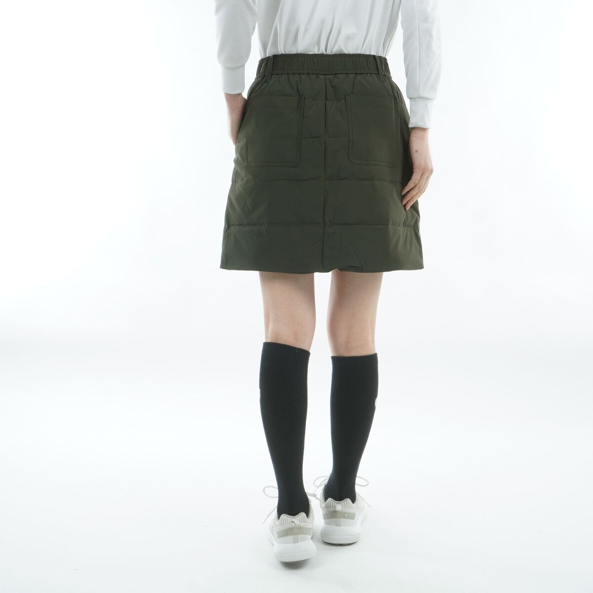 撥水防風後ろウエストゴムフルジップダウンスカート レディス(スカート
