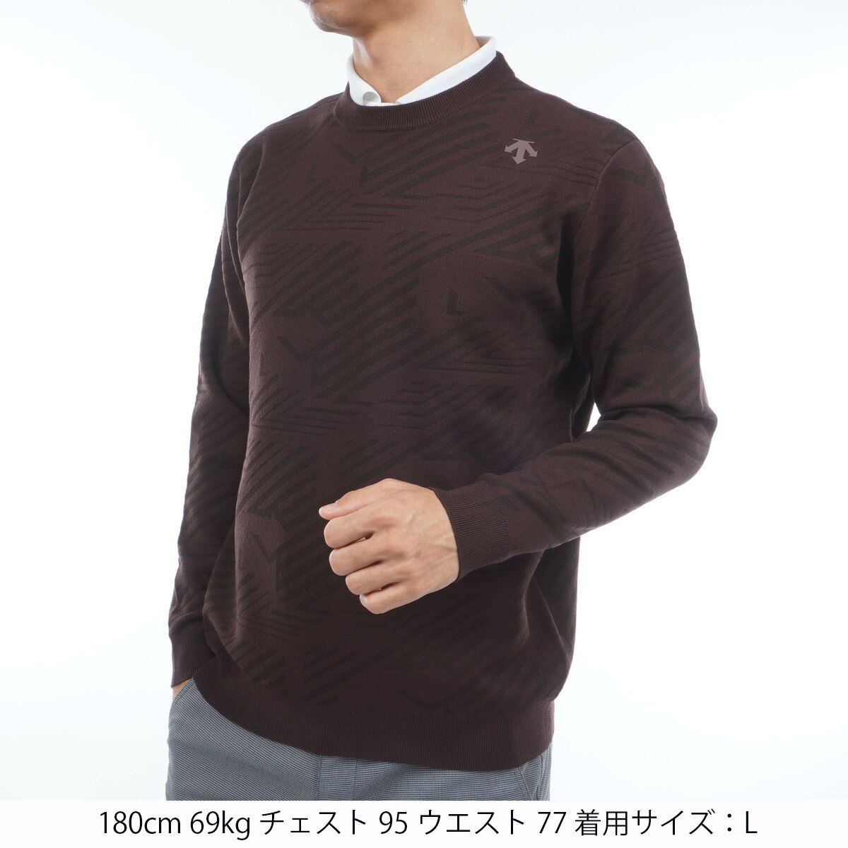 ジャカードクルーネックセーター(中間着(セーター、トレーナー