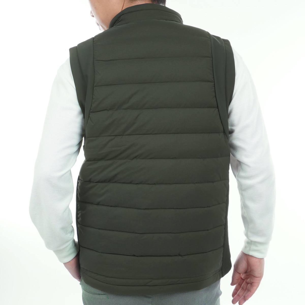 新品 DESCENTE GOLF フルジップダウンベスト 撥水 ストレッチ M ストレッチ 接結ハイブリッドフルジップダウンベスト(ベスト
