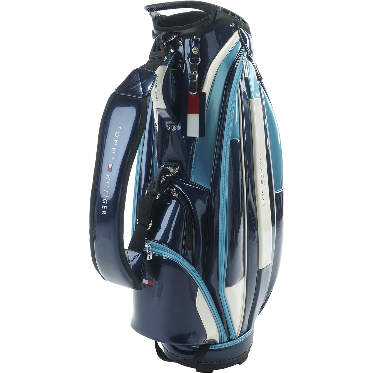 トミーヒルフィガー　ゴルフ　キャディバッグ　カート式　合成皮革　エナメル トミーヒルフィガー ゴルフ キャディバッグ エナメルスポーツ TOMMY