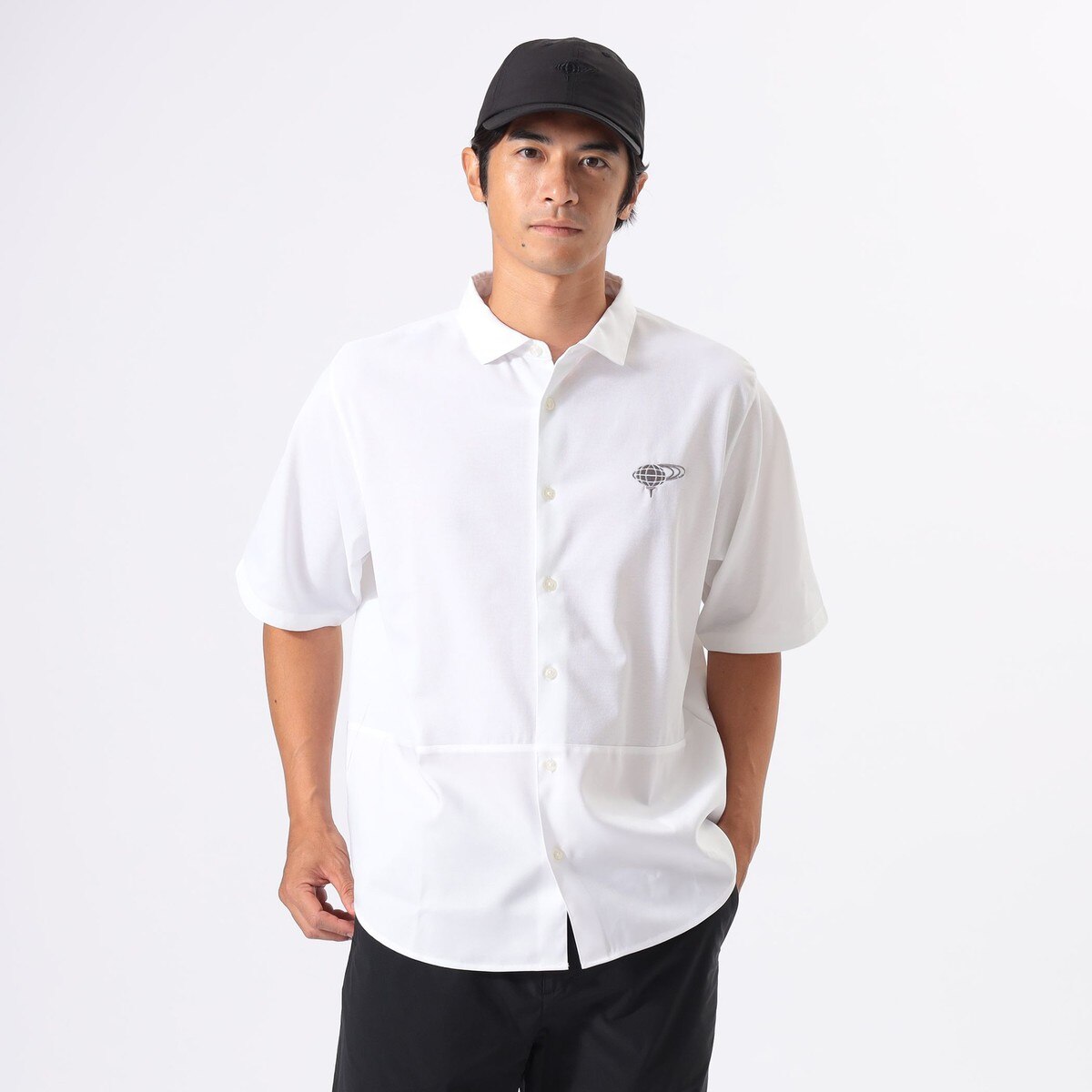 ORANGE LABEL ワイド 切り替え ポロ襟シャツ(半袖シャツ