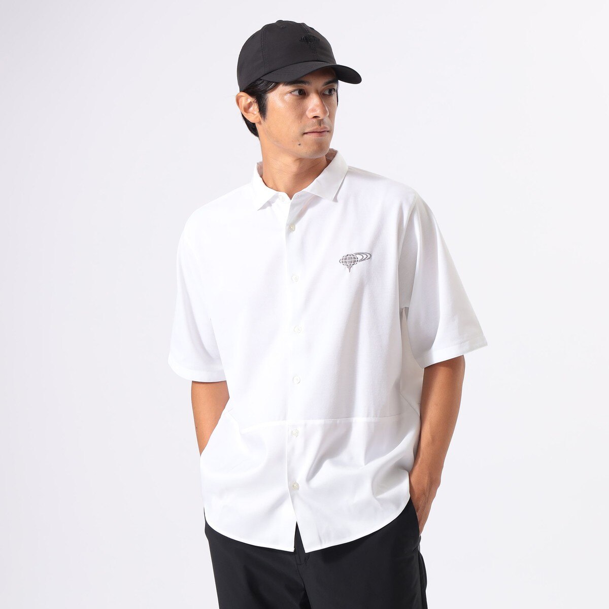 ORANGE LABEL ワイド 切り替え ポロ襟シャツ(半袖シャツ・ポロシャツ