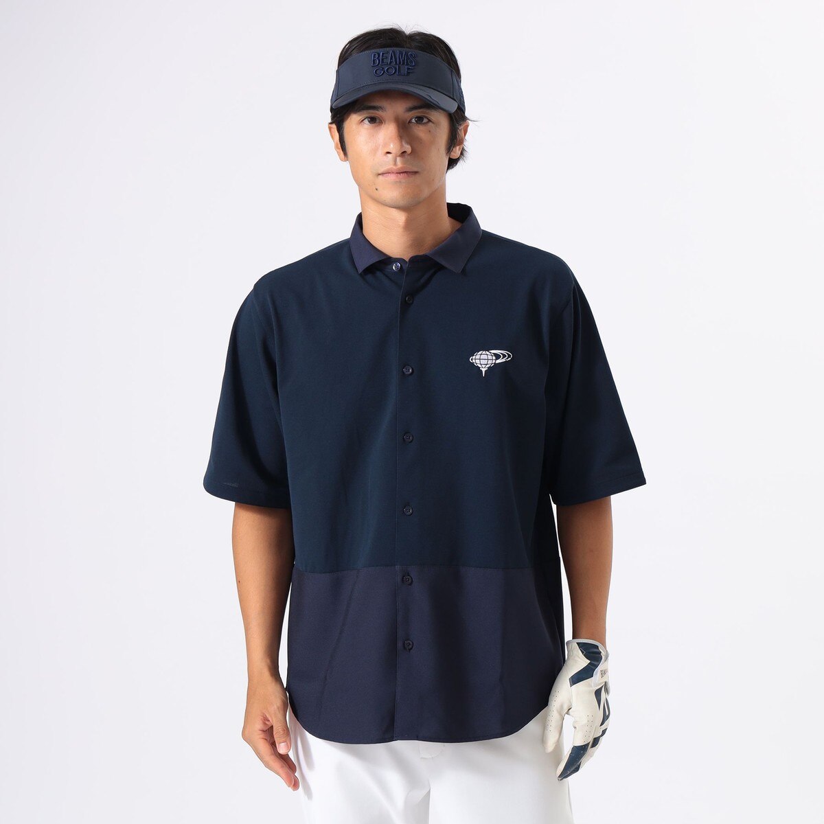 ORANGE LABEL ワイド 切り替え ポロ襟シャツ(半袖シャツ・ポロシャツ