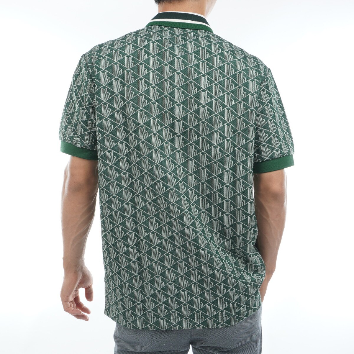 【LACOSTE】ラコステ モノグラム ポロシャツ DH1417 サイズM LACOSTE（ラコステ） モノグラム ジャカード ポロシャツ DH1417 DH0073
