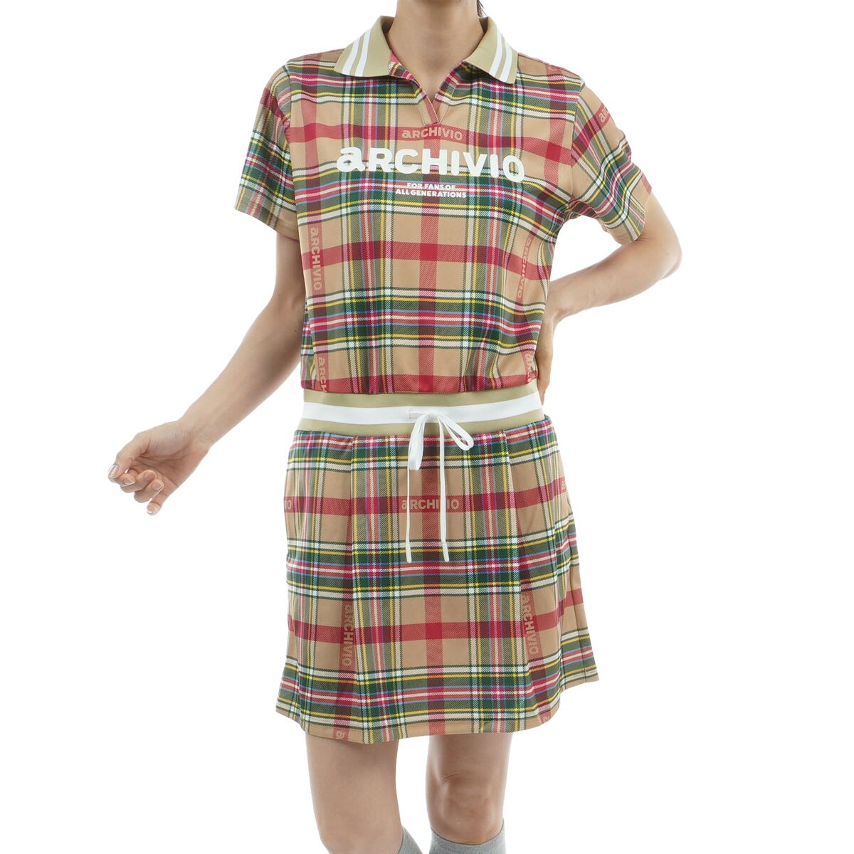 ARCHIVIO アルチビオ ゴルフ ノースリーブ バイカラー ワンピース ARCHIVIO アルチビオ ゴルフ ノースリーブ バイカラー ワンピース