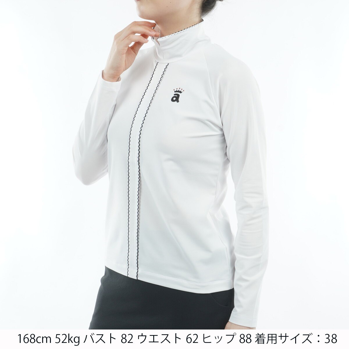 ストレッチ スカラップステッチUV速乾プルオーバー長袖シャツ レディス