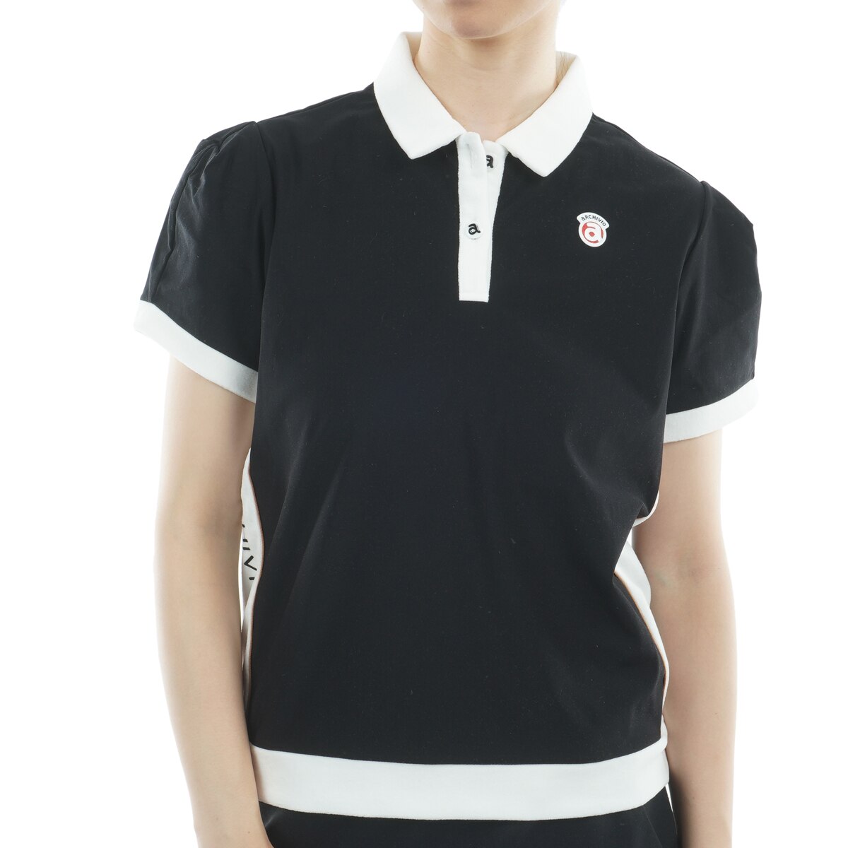 archivio アルチビオ　ポロシャツ　38(M) 綿ベロア切替UV冷感半袖ポロシャツ レディス(半袖シャツ