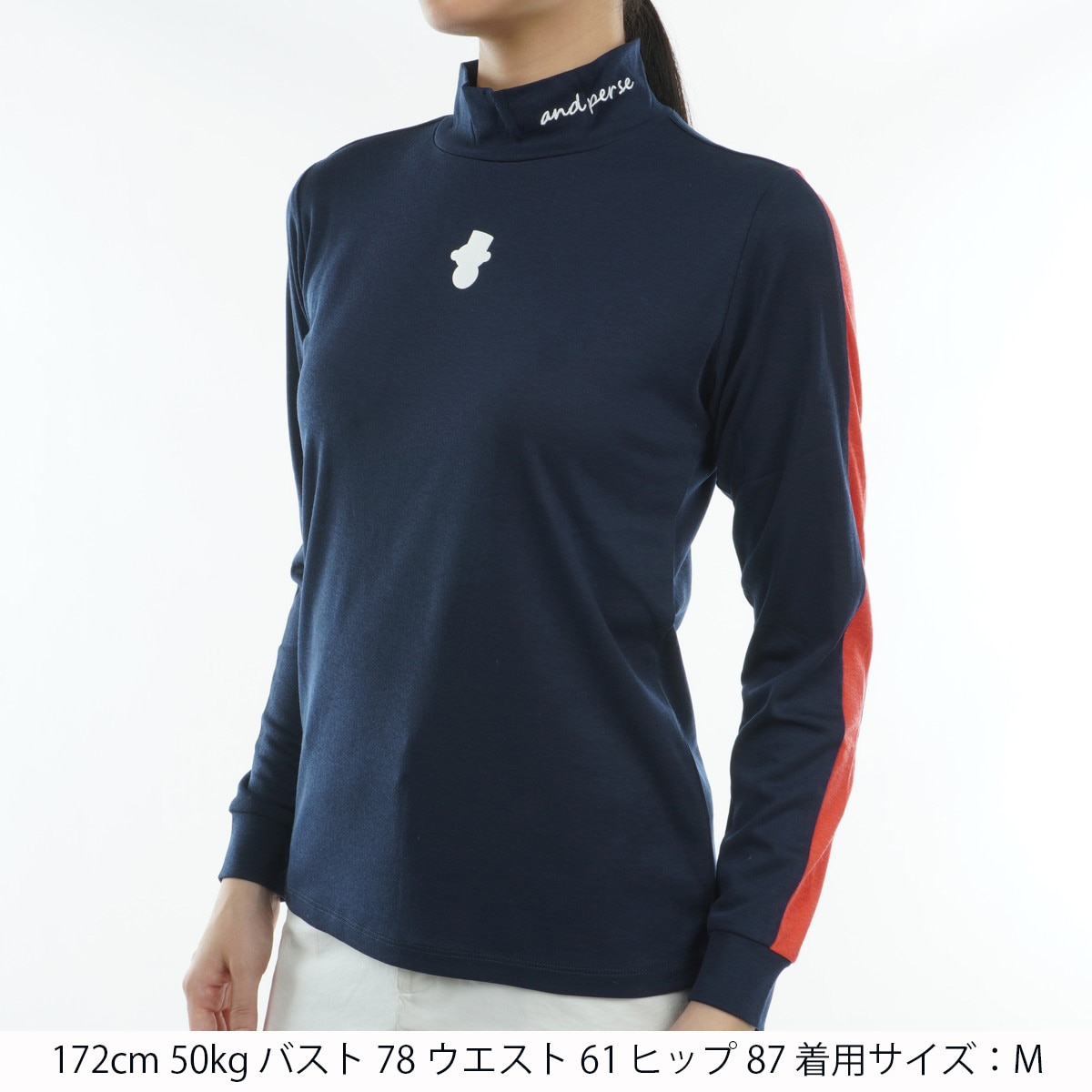 【新品】and per se ウールmixメリノ ストレッチ ハイネック長袖 and per se アンパスィ レディース ハイネック 長袖 シャツ