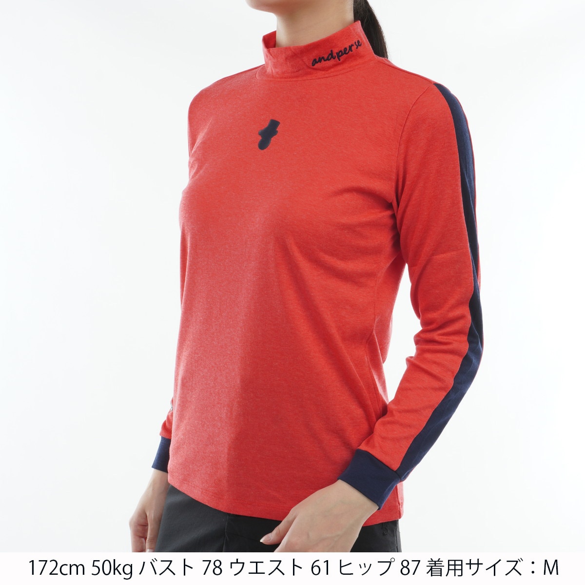 【新品】and per se ウールmixメリノ ストレッチ ハイネック長袖 and per se アンパスィ レディース ハイネック 長袖 シャツ