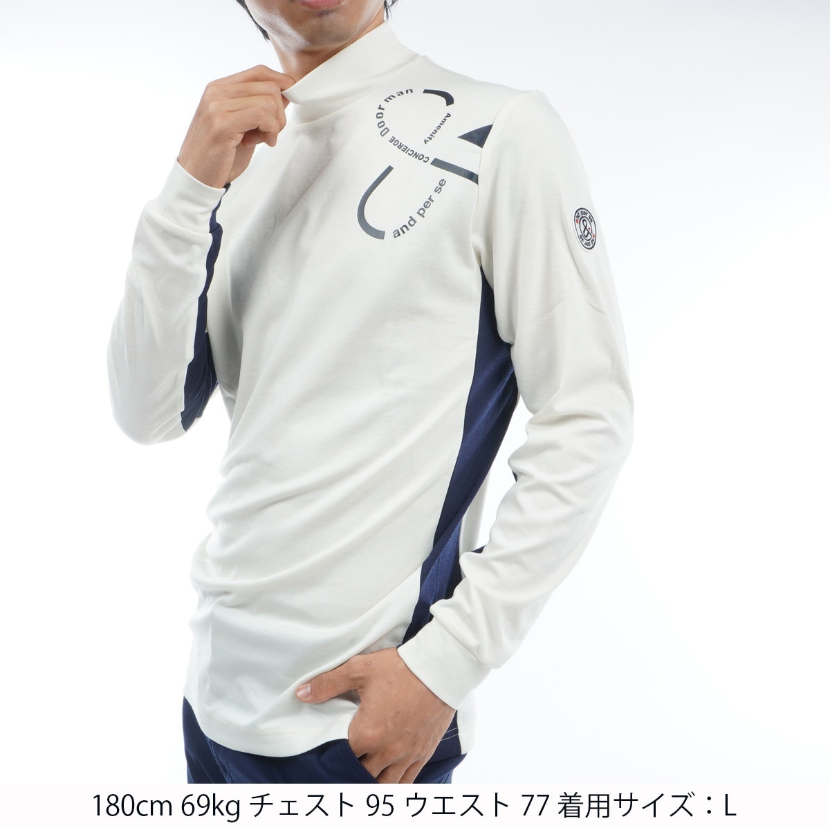 【新品】and per se ウールmixメリノ ストレッチ ハイネック長袖 dショッピング |アンパスィ and per se ウールmixメリノ