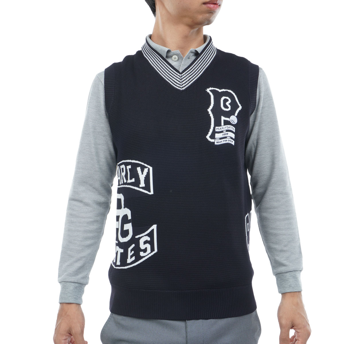 美品　リバーシブル　ニット　パーリーゲイツ　ベスト　メンズウェア　XL 美品 リバーシブル ニット パーリーゲイツ ベスト メンズウェア