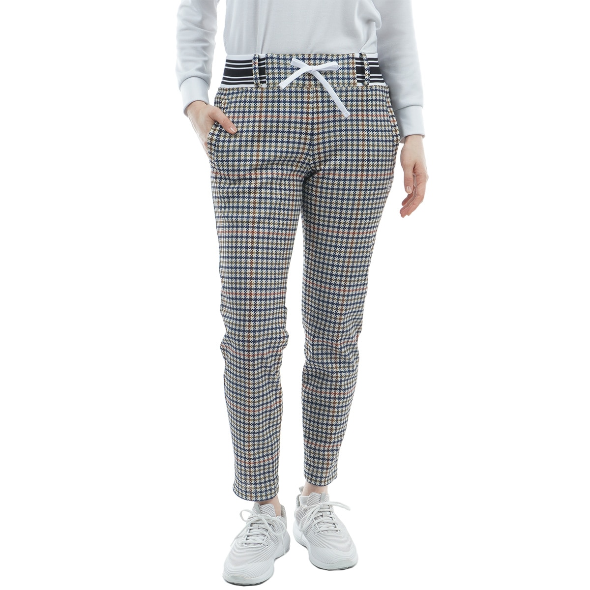 PEARLY GATES チェック柄スラックス ストレッチメッシュ ガンクラブ