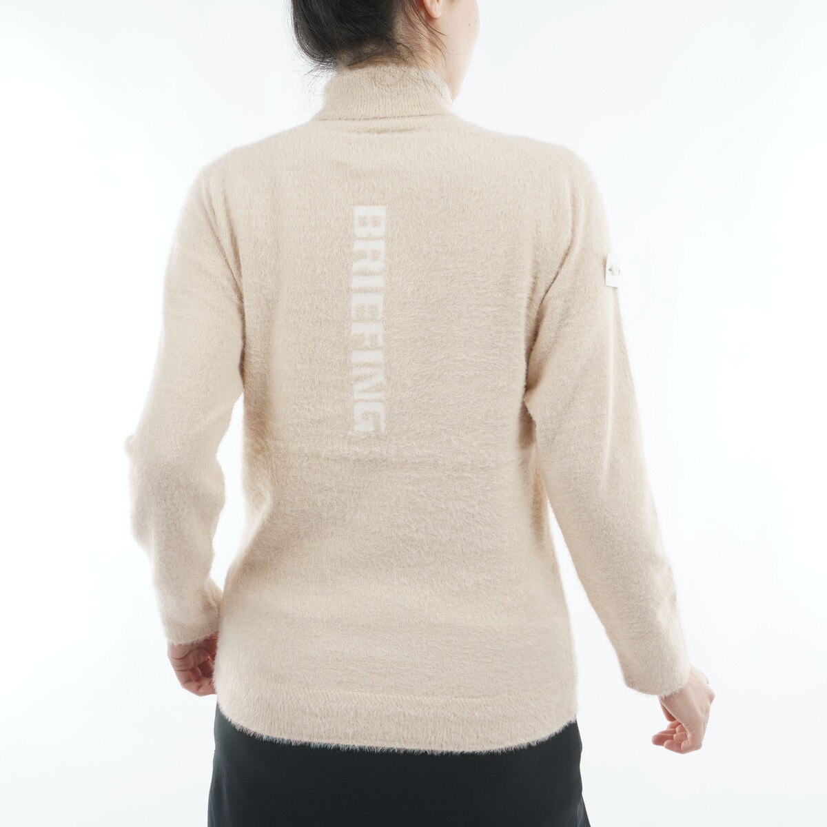 リバーシブルロゴワッペン シャギータートルネックセーター レディス