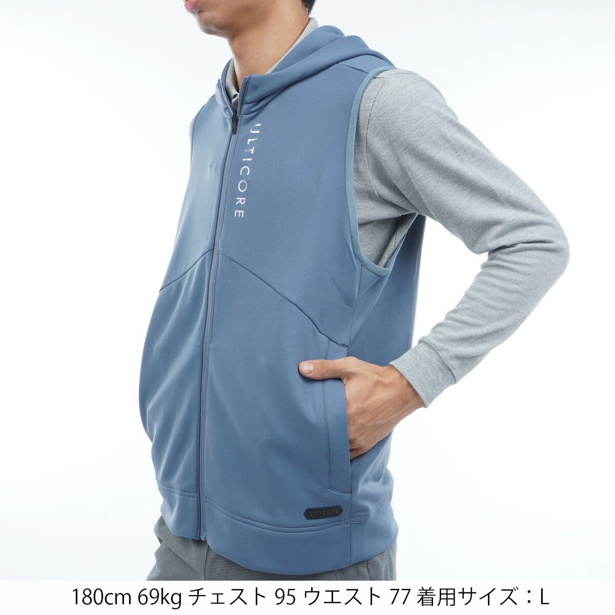 4Dimotion Fit ストレッチ 前開きフーディーベスト(ベスト