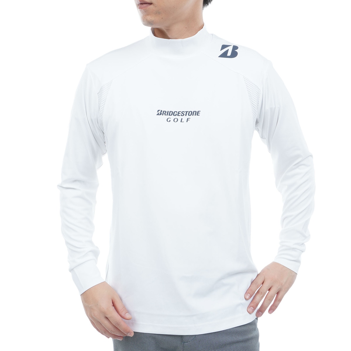 B-01 ストレッチ モックネック長袖シャツ(長袖シャツ・ポロシャツ