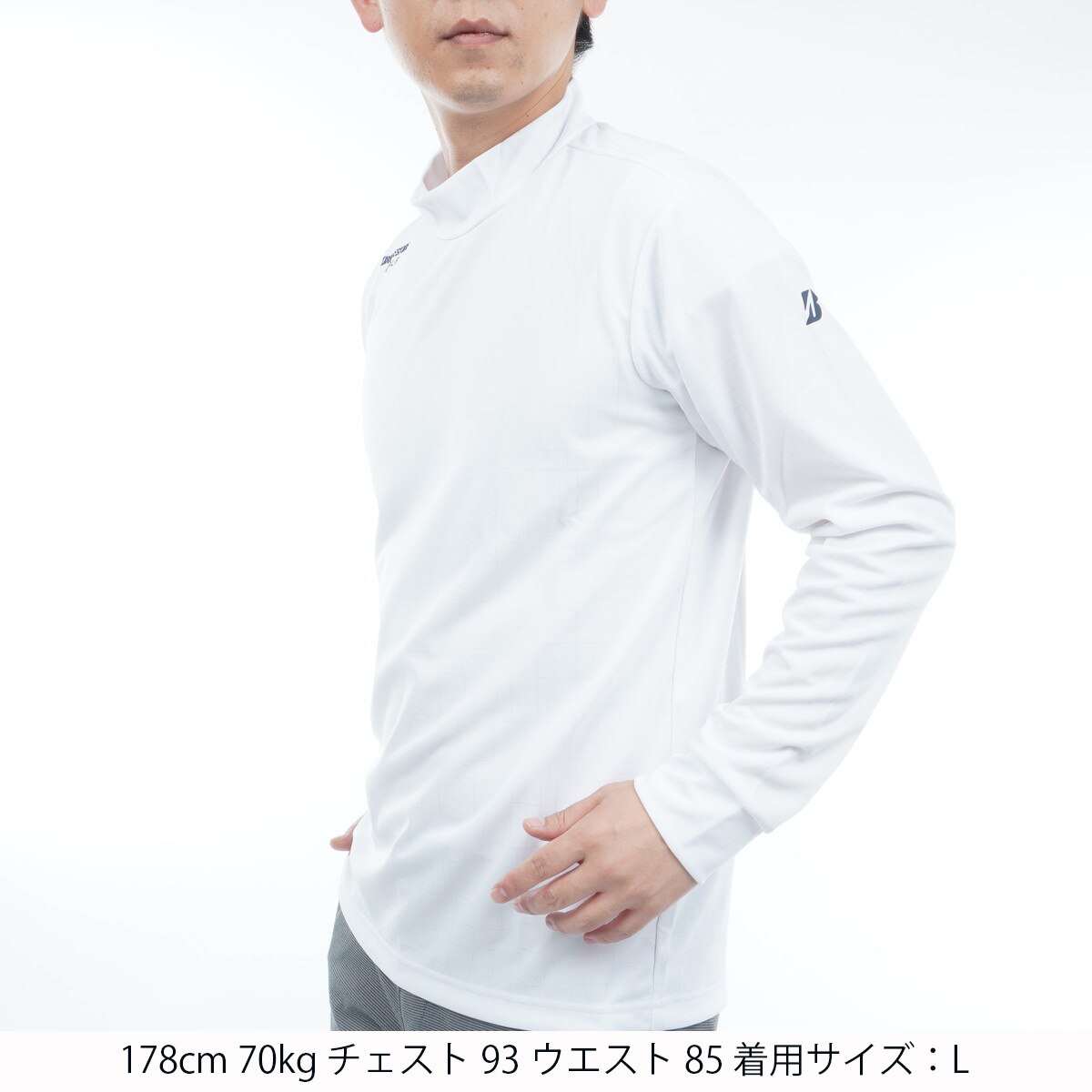 B-02 ストレッチ モックネック長袖シャツ(長袖シャツ・ポロシャツ