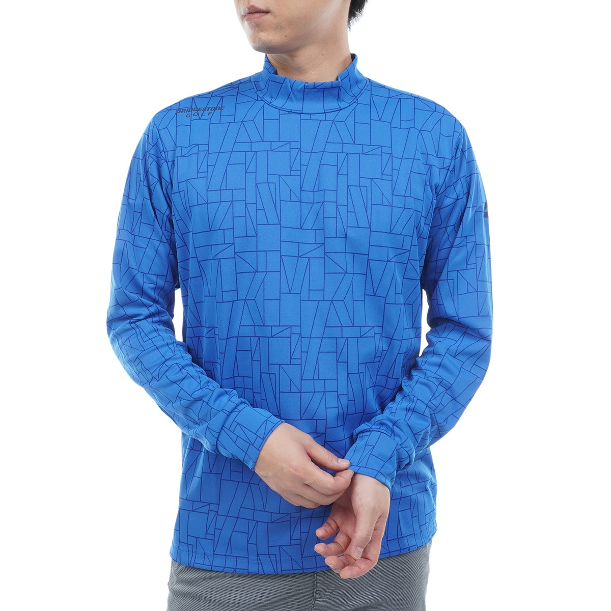 B-02 ストレッチ モックネック長袖シャツ(長袖シャツ・ポロシャツ