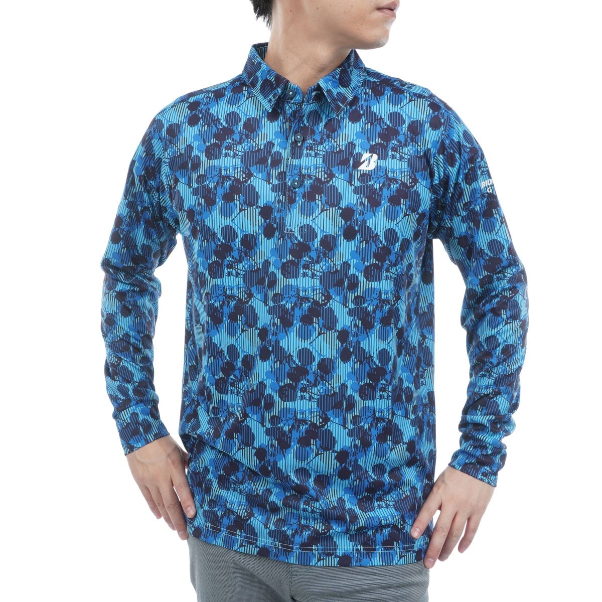 【新品タグ付】ブリヂストンゴルフBridgestone/緑/ポロシャツ/LL 中古 メンズ ブリヂストンゴルフ BRIDGESTONE GOLF 長袖ポロシャツ LL