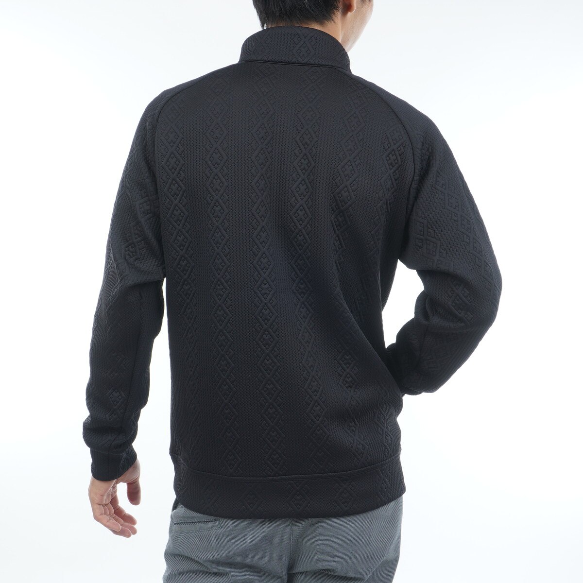 B-02 ストレッチ ハーフジップ長袖ジャケット(アウター(ブルゾン