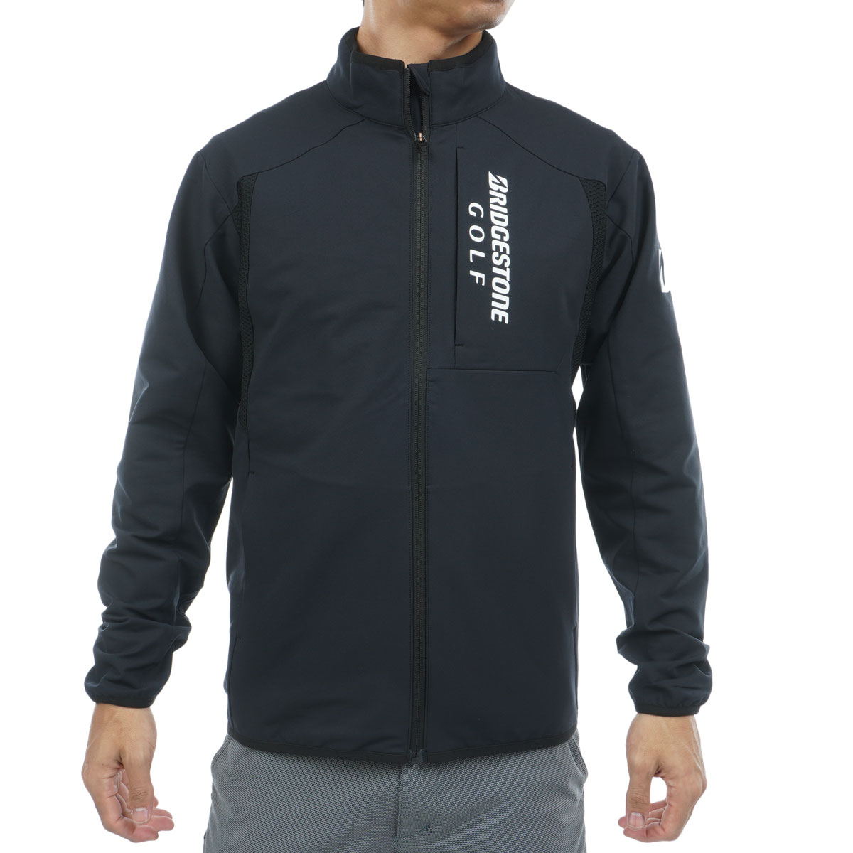 BRIDGESTONE GOLF 長袖ウインドブレーカー EGM01D(ブラック)Ｍ ブリヂストンゴルフ 長袖前開きブルゾン ブリヂストン