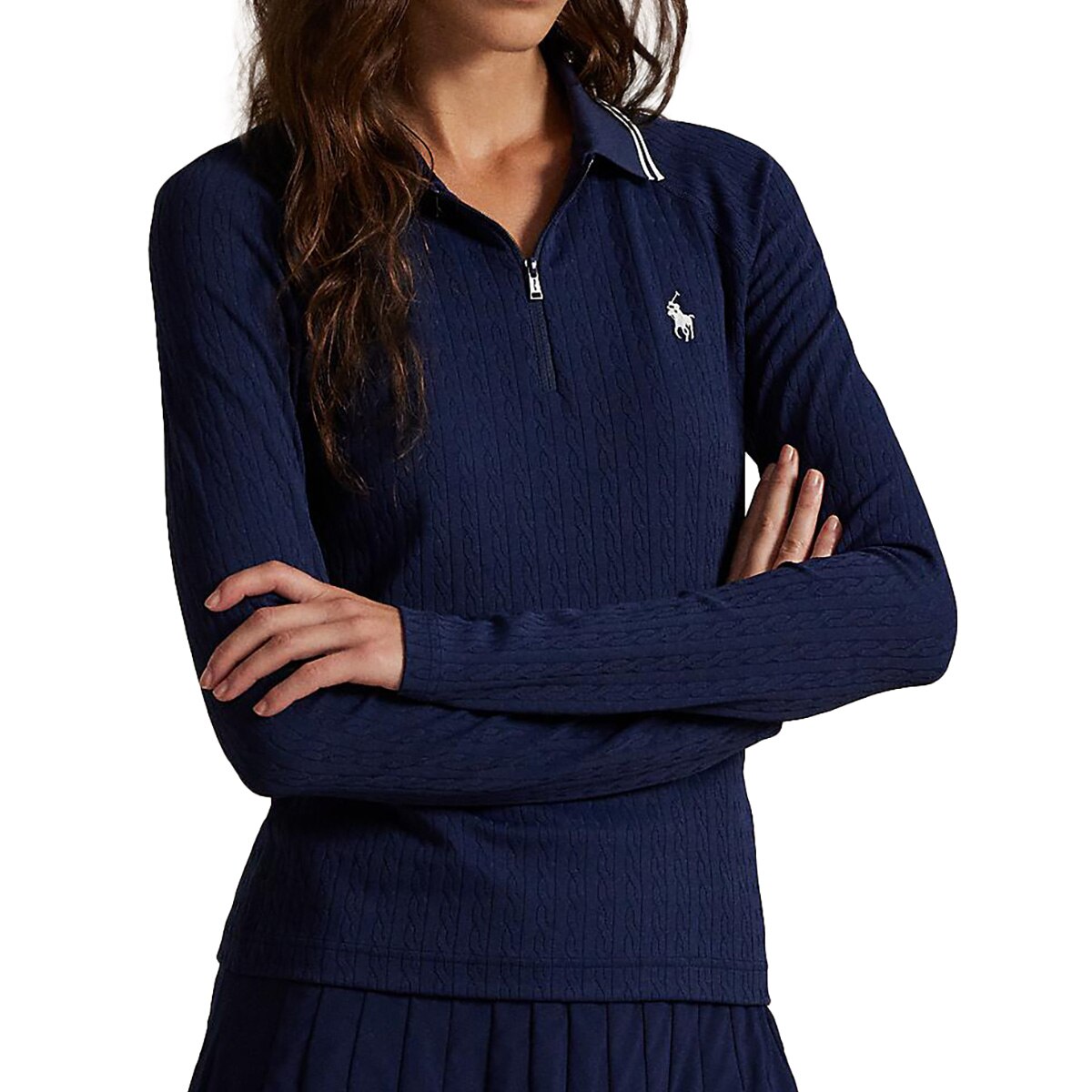 POLO RALPH LAUREN 長袖ポロシャツ RLX ケーブル クォータージップ 長袖ポロシャツ レディス(長袖