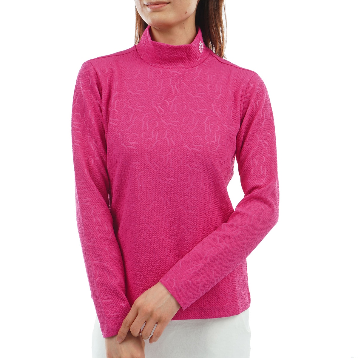 ロゴエンボス モックネック長袖シャツ レディス(長袖シャツ