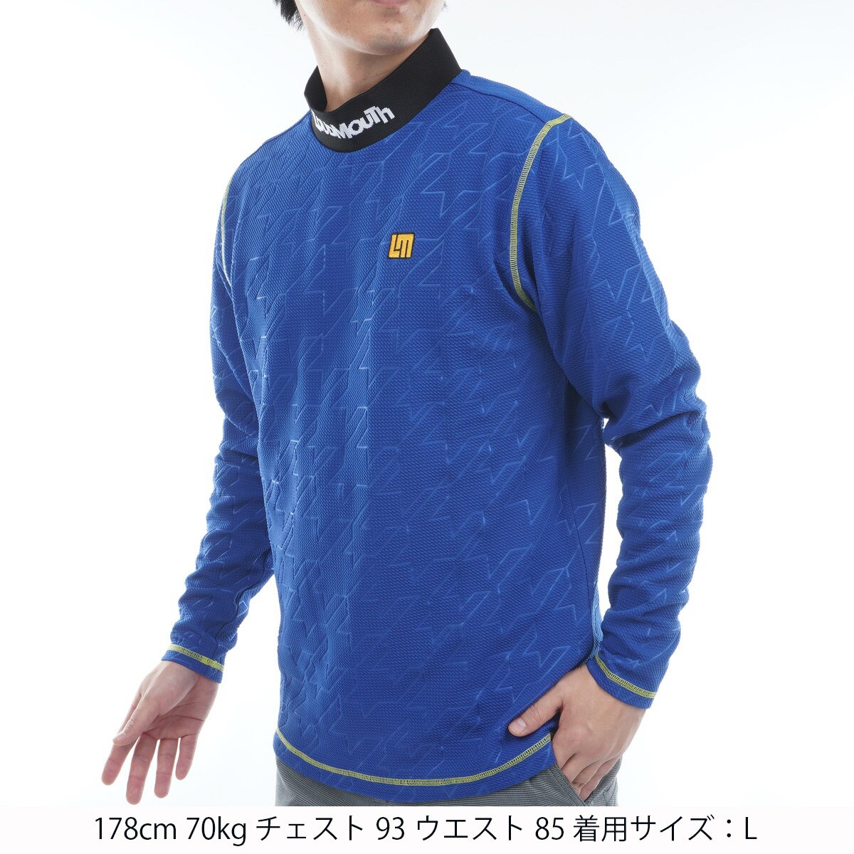 エンボス柄 モックネック長袖シャツ(長袖シャツ・ポロシャツ