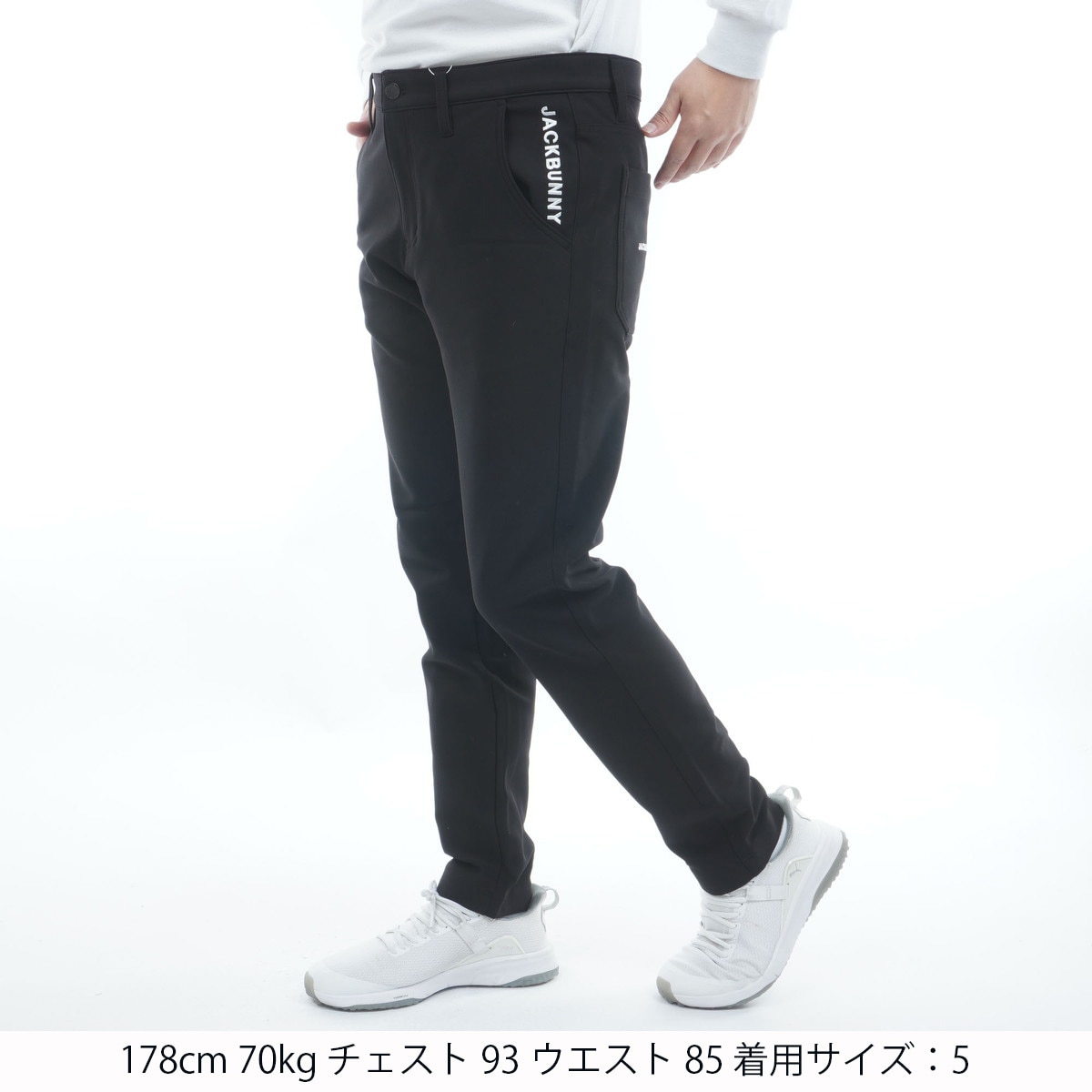 新品■10,450円【ジャックバニー 】メンズ　ロングパンツ　4/M ゴルフ　黒 ストレッチツイル ロングパンツ(ロングパンツ)|Jack Bunny!!(ジャック