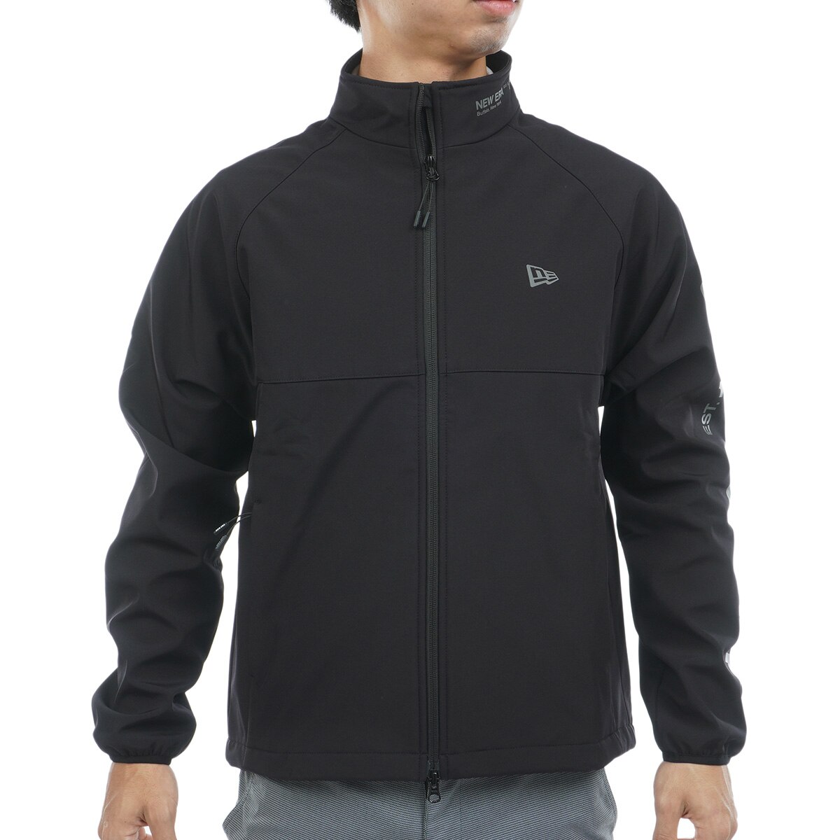 サイズ：LARGE NEW ERA ニューエラ  フード付き 裏メッシュ ジップジャケット  ブラック系 [240101500398] ゴルフウェア メンズ ストスト NEW ERA ニューエラ フード付き 裏メッシュ ジップジャケット