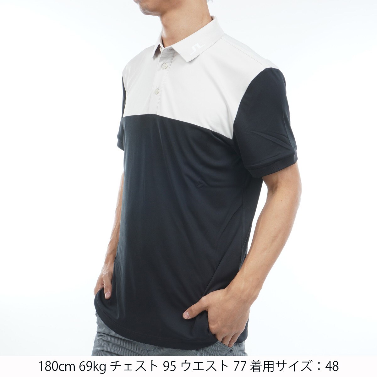 ストレッチ カラーブロックバックブリッジ半袖ポロシャツ(半袖シャツ