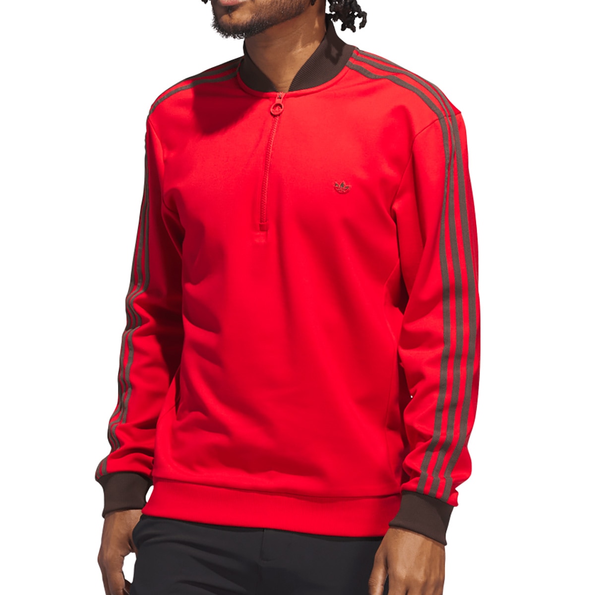 スリーストライプス ストレッチ ハーフジップ スウェット(中間着