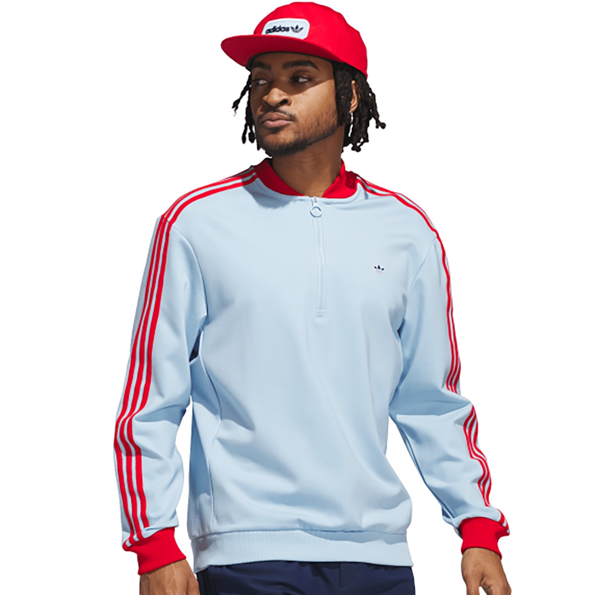 スリーストライプス ストレッチ ハーフジップ スウェット(中間着