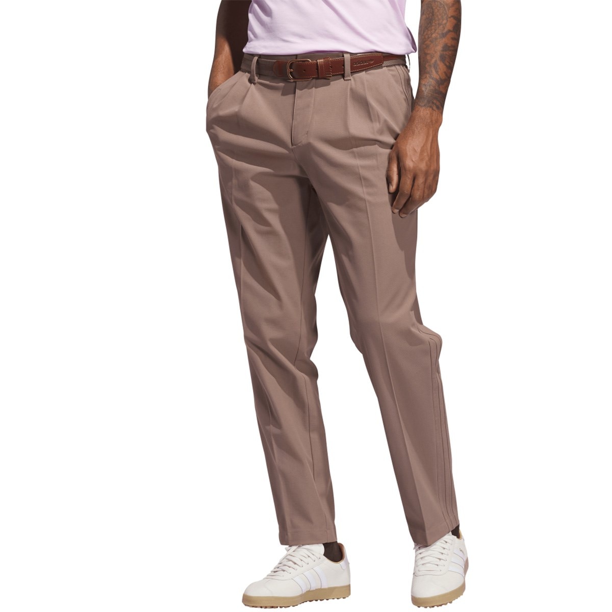 アディダスゴルフ☆新品タグ付☆メンズ９２パンツ フィット　ストレート ストレッチ ツイストウィーブ スリーストライプス ツータックパンツ