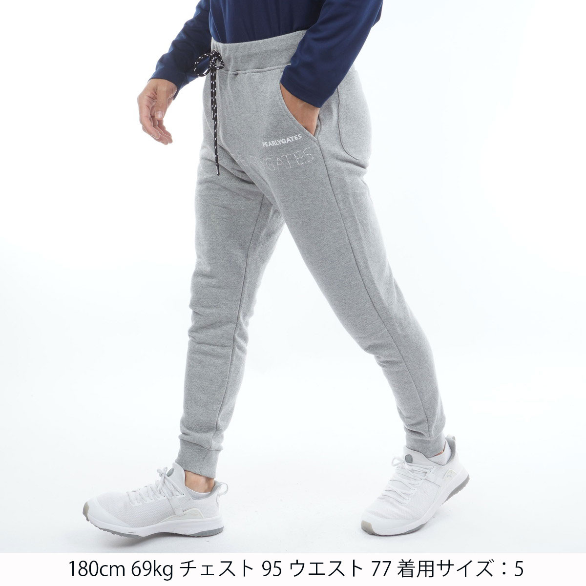 ジグザグ裏毛ジャカード ノータックパンツ(ロングパンツ)|PEARLY GATES