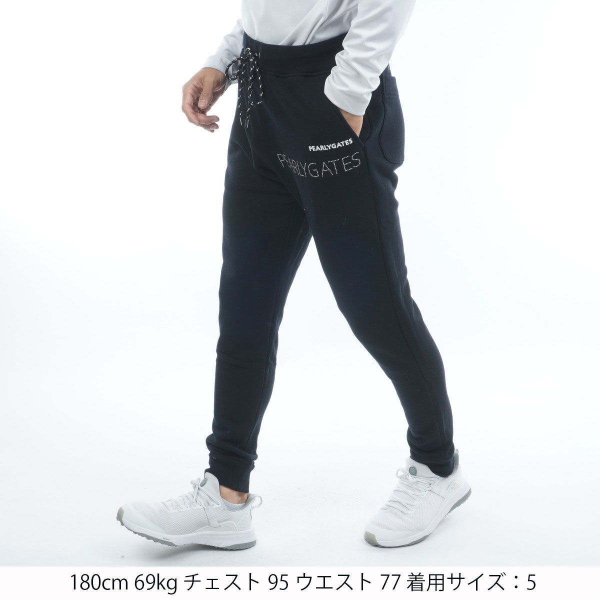 ジグザグ裏毛ジャカード ノータックパンツ(ロングパンツ)|PEARLY GATES