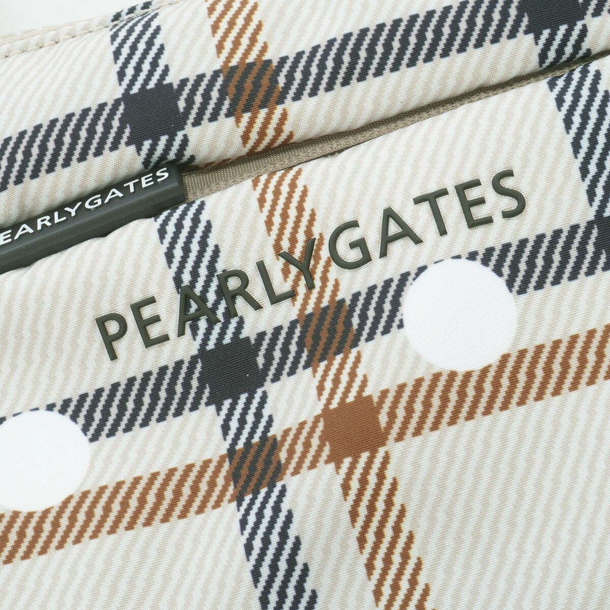 チェック×ドット柄中綿マルチポーチ(ラウンドバッグ)|PEARLY GATES