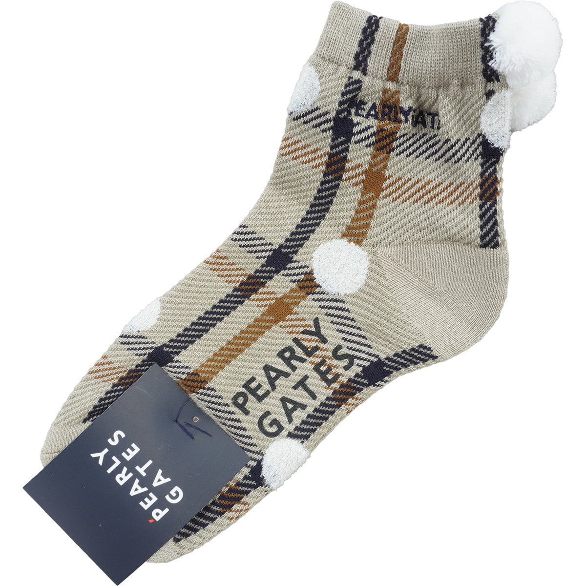 新品タグ付PEARLY GATESパーリーゲイツベストロゴスカートソックスset パーリーゲイツ PG エンブレムロゴニーハイソックス レディース