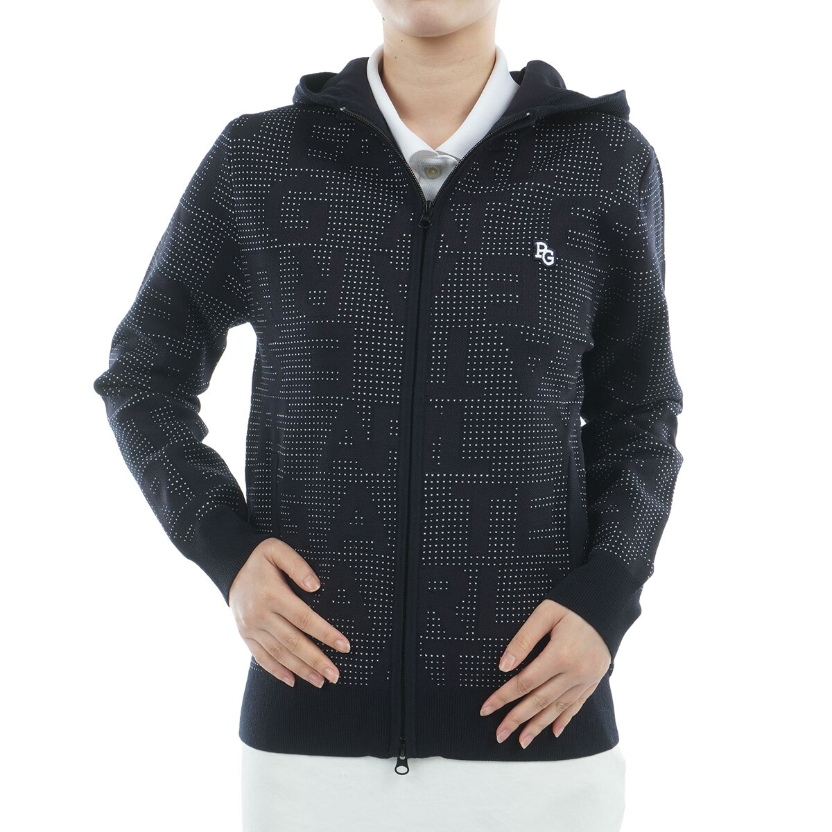 パーリーゲイツ☆裏起毛☆中厚手ストレッチ☆パーカー【レディース