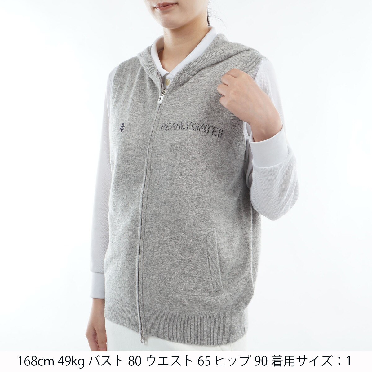 部分ジャカード カシミヤニットベスト レディス(ベスト)|PEARLY GATES