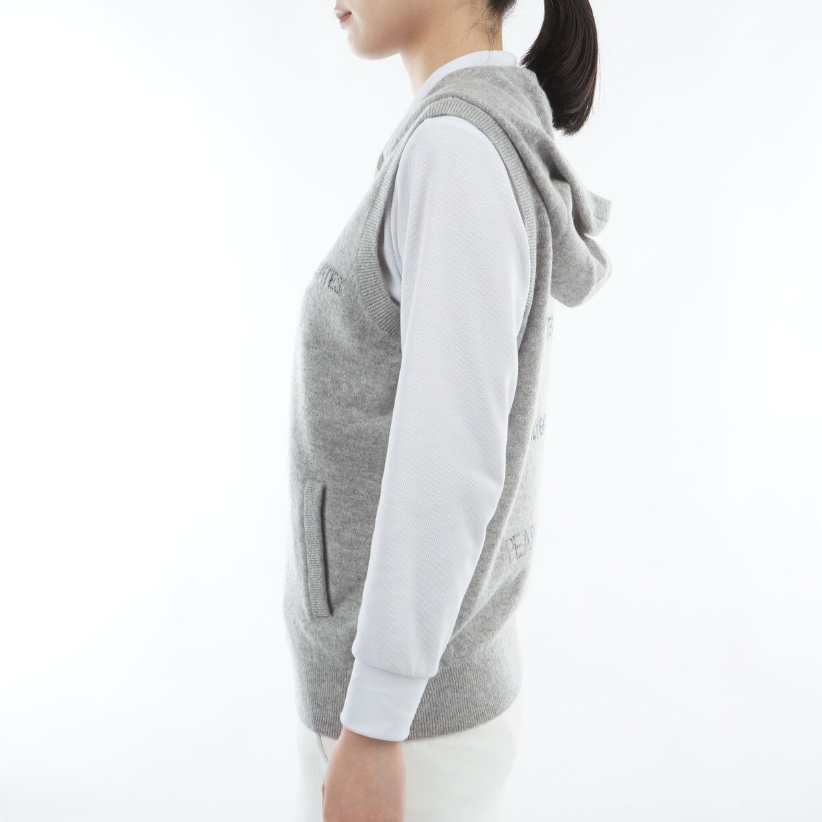 部分ジャカード カシミヤニットベスト レディス(ベスト)|PEARLY GATES