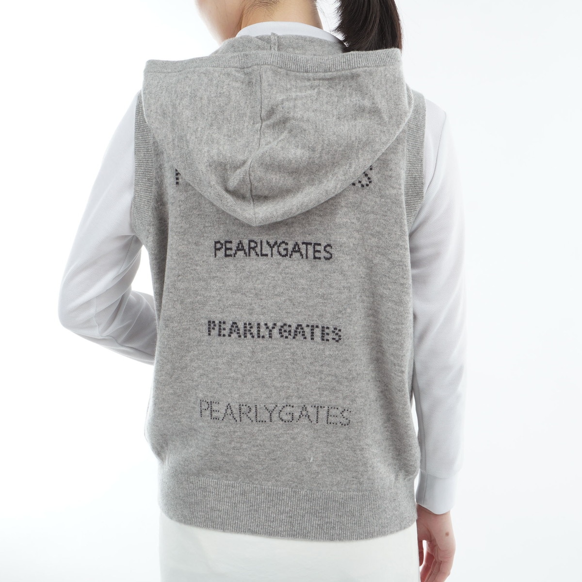 部分ジャカード カシミヤニットベスト レディス(ベスト)|PEARLY GATES