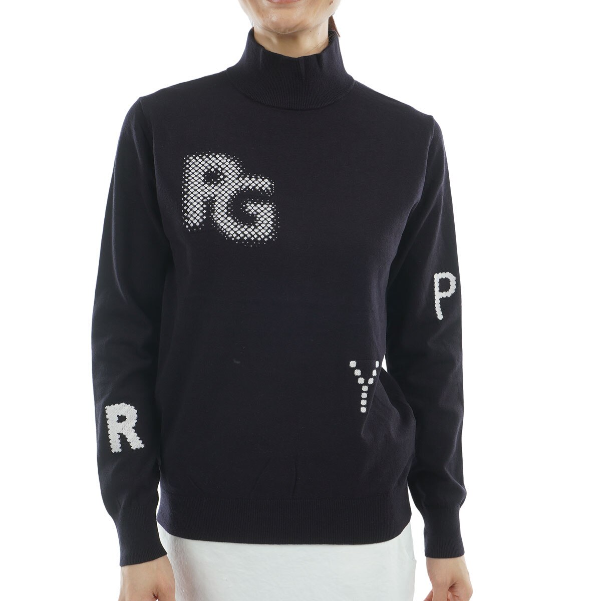 パーリーゲイツ カシミヤ100%クルーネックニット セーター ブラック サイズ5 0 パーリーゲイツ カシミヤクルーネックニット レディース ブラック系