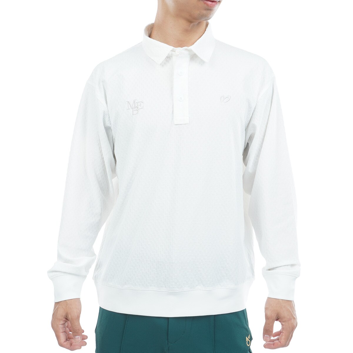 リンクスロゴジャカード 長袖ポロシャツ(長袖シャツ・ポロシャツ