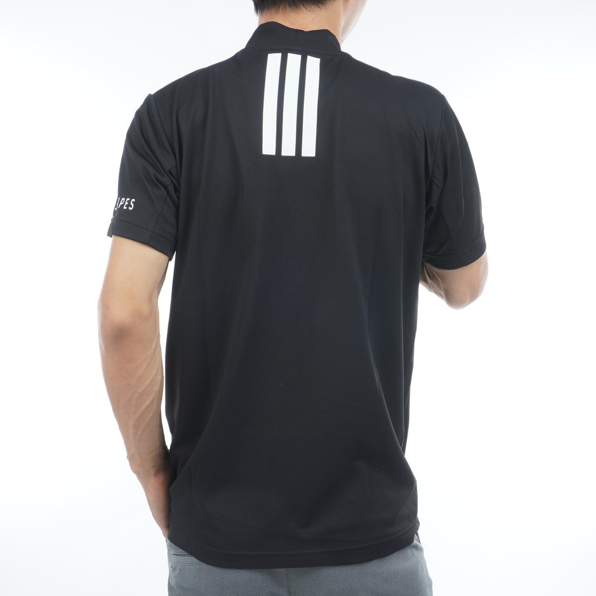 2in1 ストレッチウーブンベスト付きモックネック半袖シャツ(半袖シャツ