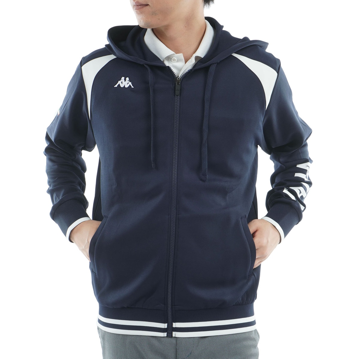 【新品・未使用品】　カッパ　Kappa ゴルフ　ニット　ブルゾン　異素材　L 新品・未使用品】 カッパ Kappa ゴルフ ニット ブルゾン 異素材 L